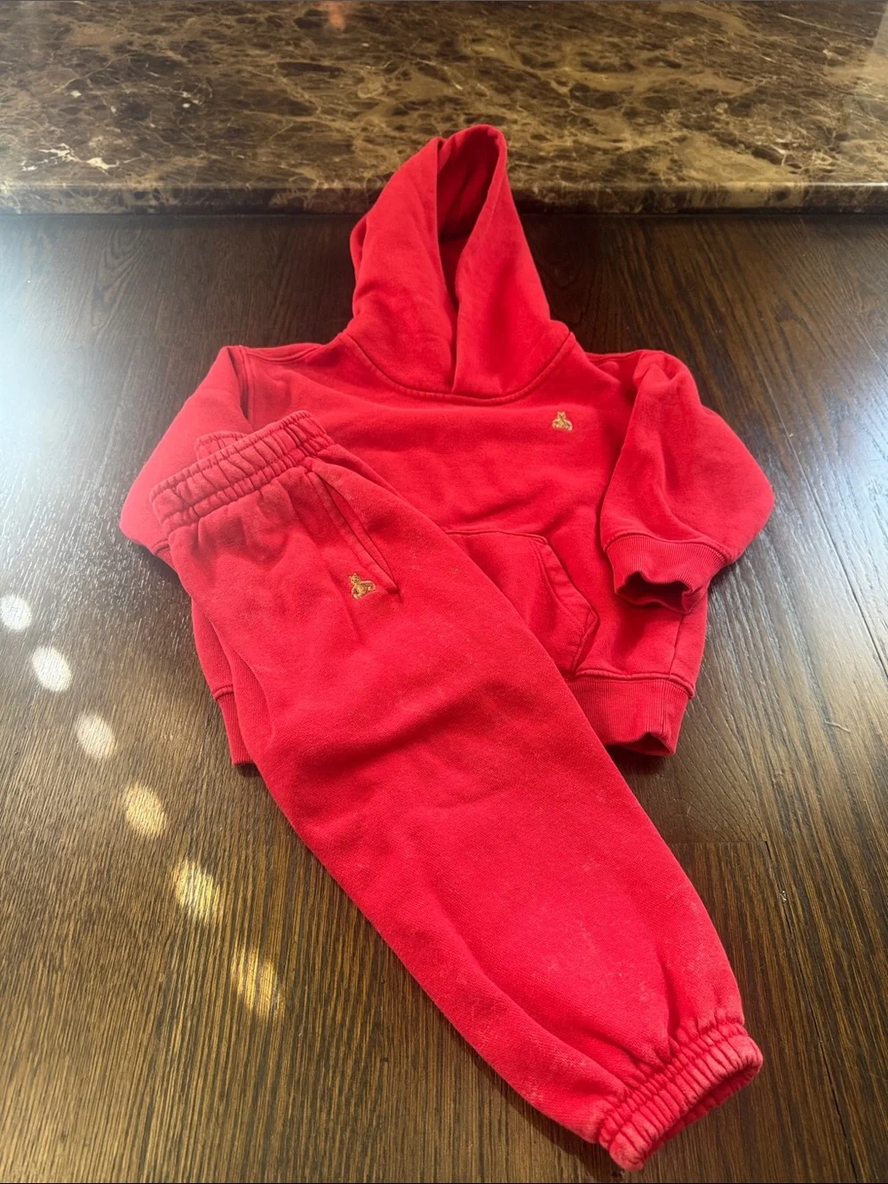 Gap Red Hoodie & Jogger Set red acid wash